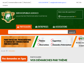 'servicepublic.gouv.ci' screenshot