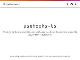 'usehooks-ts.com' screenshot
