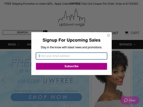 'uptownwigs.com' screenshot