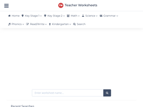 'teacherworksheets.co.uk' screenshot