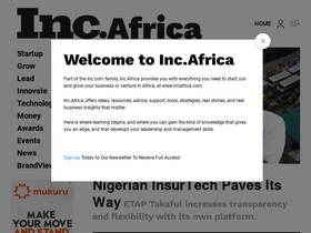 'incafrica.com' screenshot