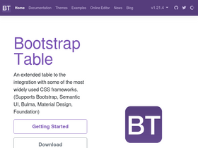 'bootstrap-table.com' screenshot