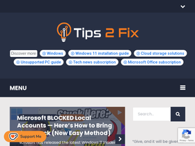 'tips2fix.com' screenshot