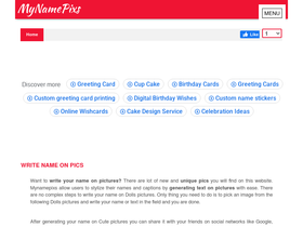 'mynamepixs.com' screenshot
