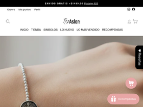 aslanjoyeria.com.mx homepage screenshot