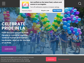 'discoverlosangeles.com' screenshot