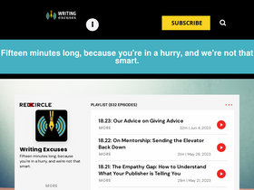 'writingexcuses.com' screenshot
