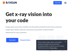 'raygun.com' screenshot