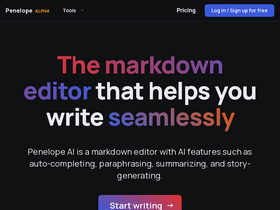 Penelope AI - Elevate writing with AI: rewriting, summarizing, PDF editing, user-friendly.