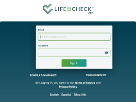 'lifeincheckebt.com' screenshot