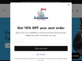 Canadianpettags homepage screenshot