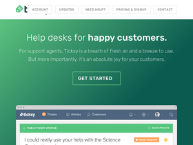 'ticksy.com' screenshot