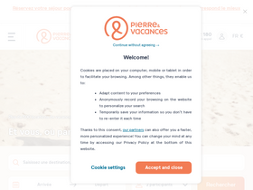'pierreetvacances.com' screenshot