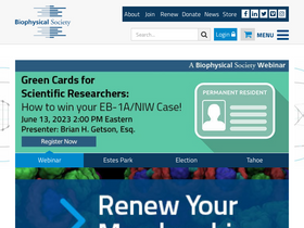 'biophysics.org' screenshot