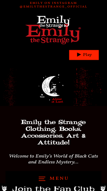 Emily The Strange Clothing, Books, Accessories, Art & Attitude!
