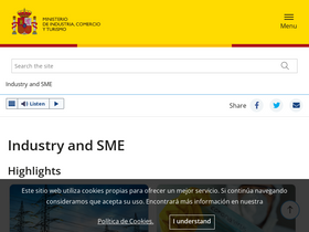 'industria.gob.es' screenshot