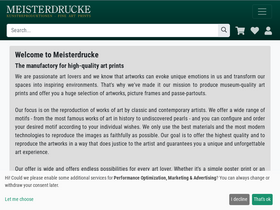 'meisterdrucke.uk' screenshot