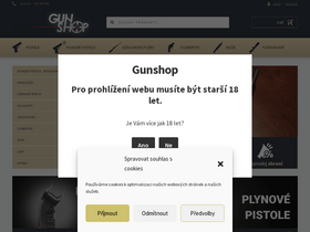 'gunshop.cz' screenshot