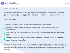 'earticleblog.com' screenshot
