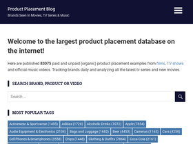'productplacementblog.com' screenshot