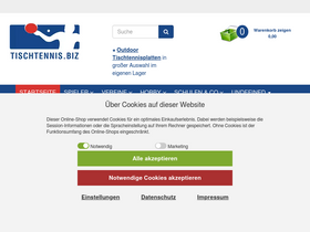'tischtennis.biz' screenshot