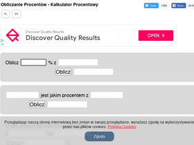 'obliczanieprocentow.pl' screenshot
