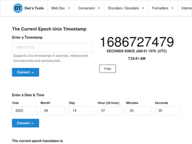 'unixtimestamp.com' screenshot