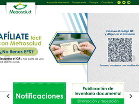 'metrosalud.gov.co' screenshot