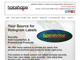 holoshape.com homepage screenshot