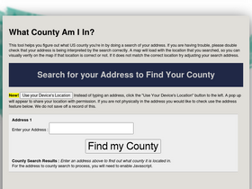 'whatcountyamiin.com' screenshot