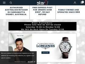 Starjewellers homepage screenshot