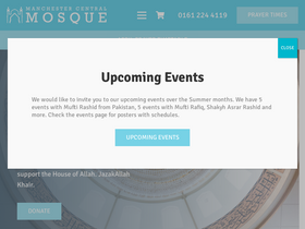 'manchestercentralmosque.org' screenshot