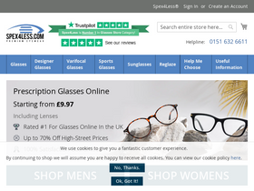 'spex4less.com' screenshot