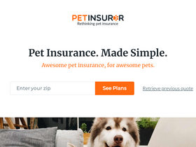 'petinsurer.com' screenshot