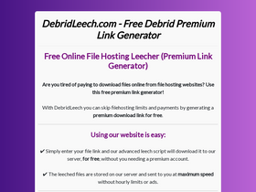 'debridleech.com' screenshot