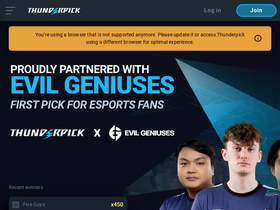 'thunderpick.io' screenshot