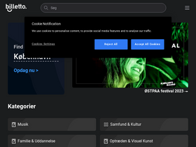 'billetto.dk' screenshot
