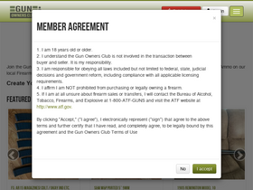 'gunownersclub.com' screenshot