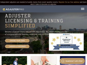 'adjusterpro.com' screenshot