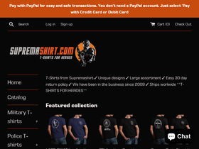 supremashirt.com homepage screenshot