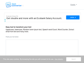 'textconverter.io' screenshot