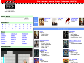 'imsdb.com' screenshot