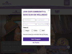 'wellnesspetfood.com' screenshot