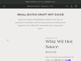 mammothsauceco.com homepage screenshot