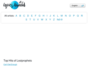'lyricsaround.com' screenshot