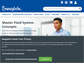 'manchester.swagelok.com' screenshot