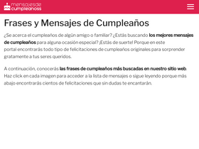 'mensajesdecumpleanoss.com' screenshot