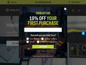 'goalzero.com' screenshot