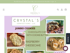 crystalsconfections.com homepage screenshot