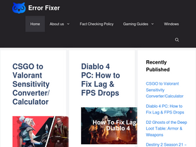 'errorfixer.co' screenshot